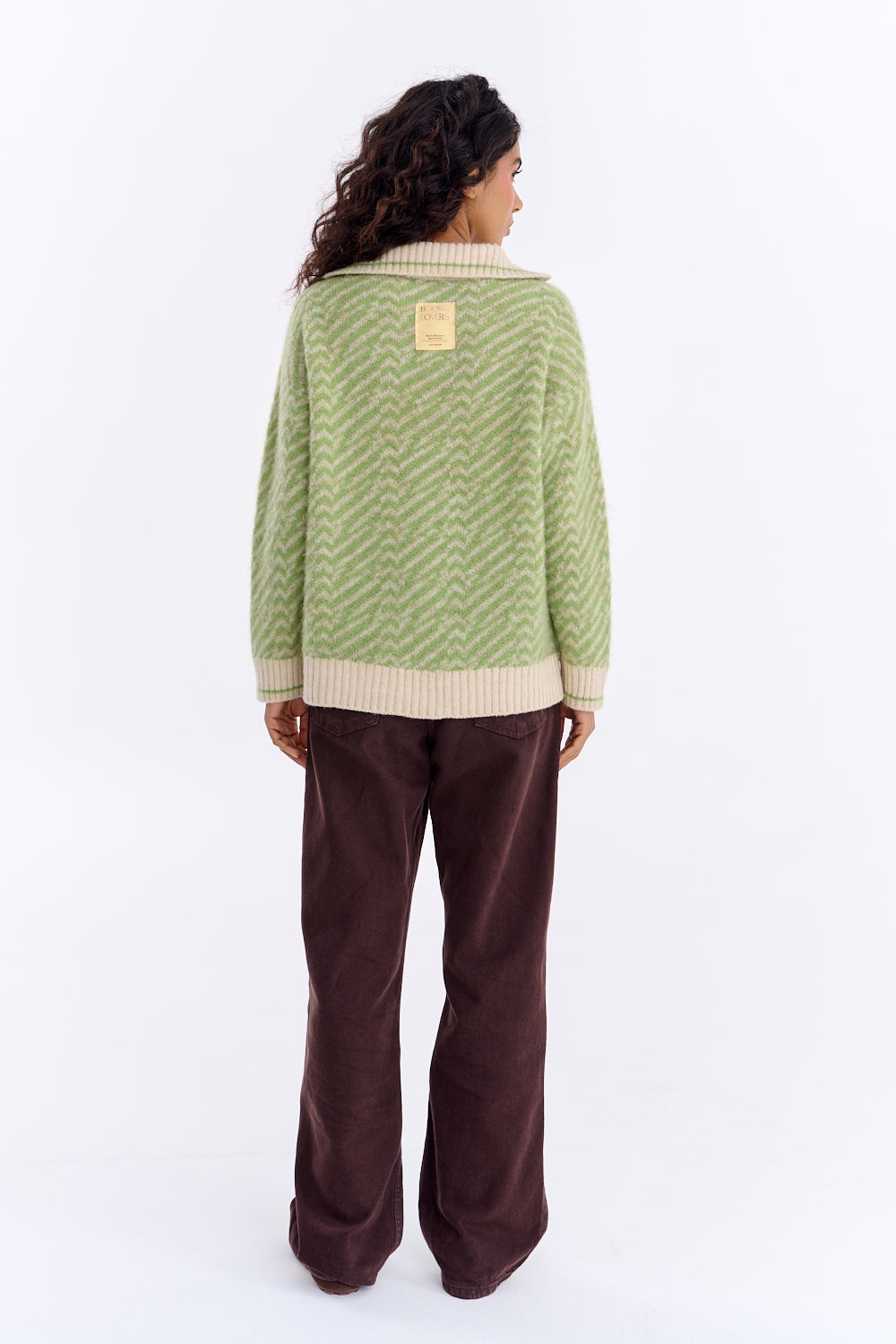 Almost Silence polo sweater with mohair