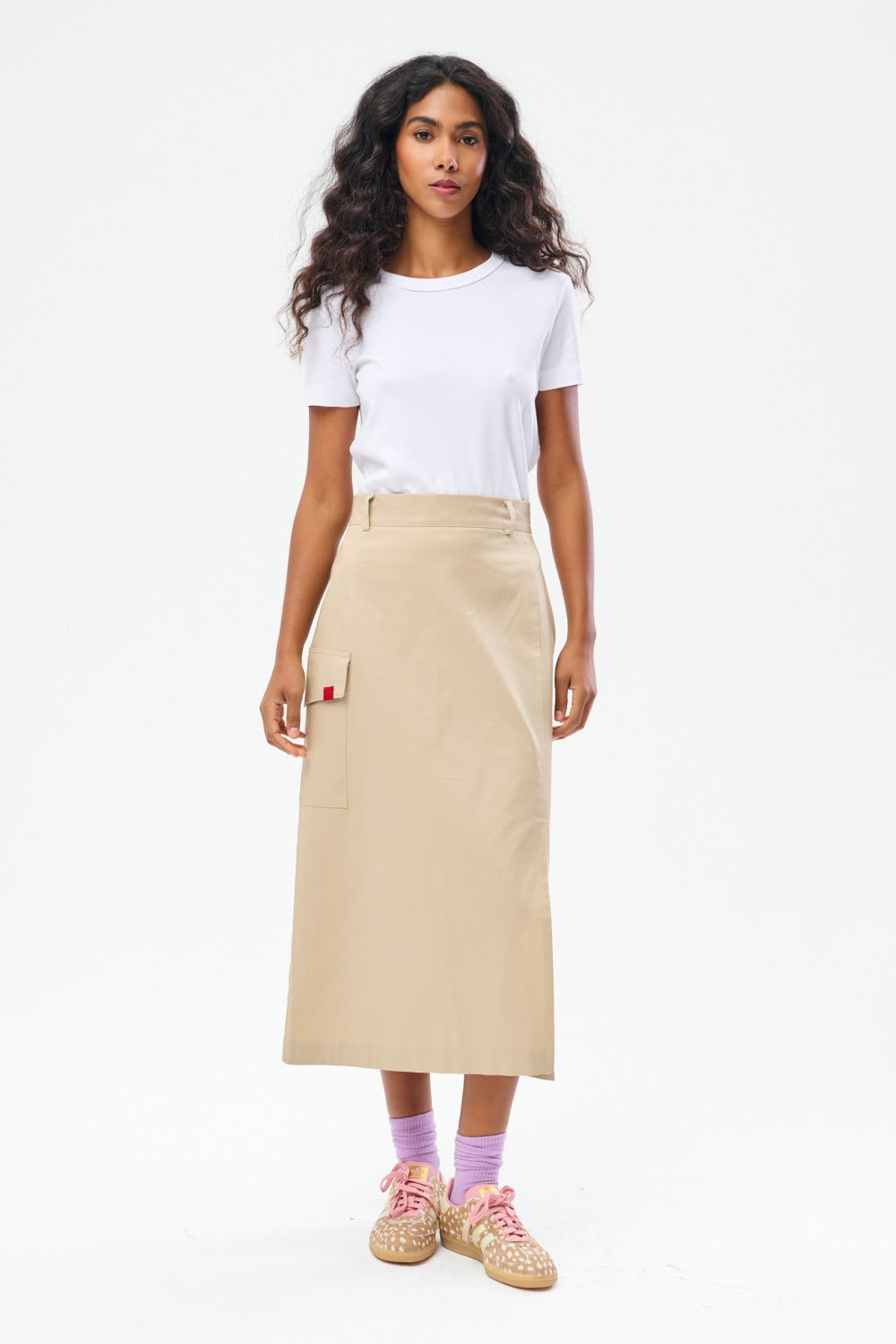Stone Cargo Midi Skirt