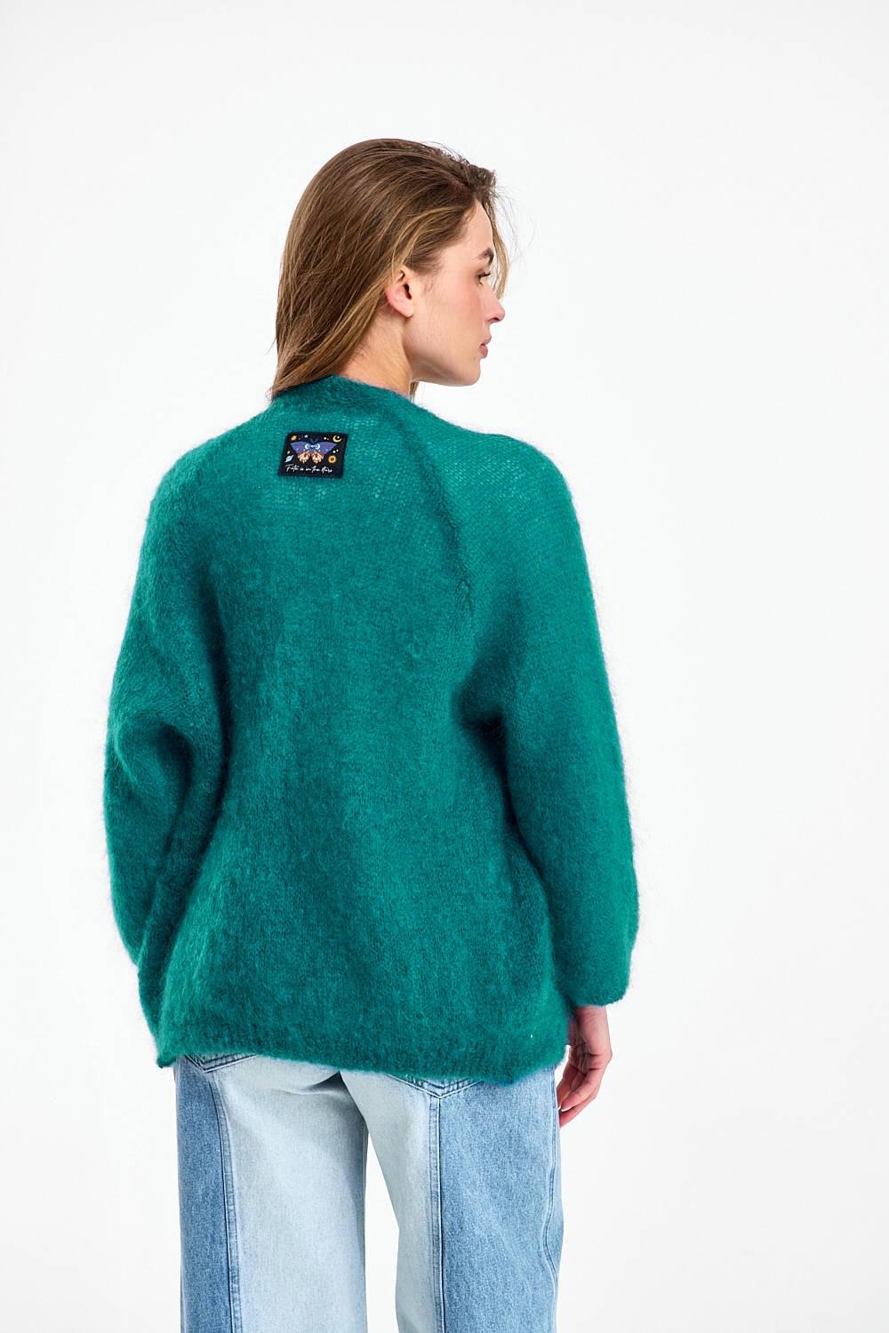 Cardigan en mohair doux Bloom