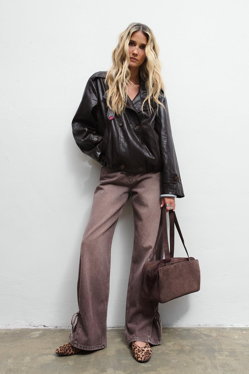 Dear Diary Suede Leather Handbag