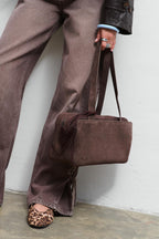 Dear Diary Suede Leather Handbag