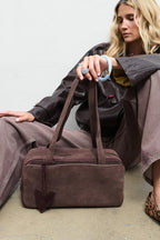Dear Diary Suede Leather Handbag