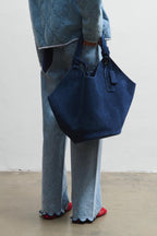 Abstract Form Suede Leather Bag