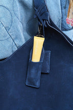 Abstract Form Suede Leather Bag
