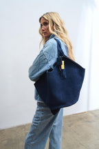 Abstract Form Suede Leather Bag