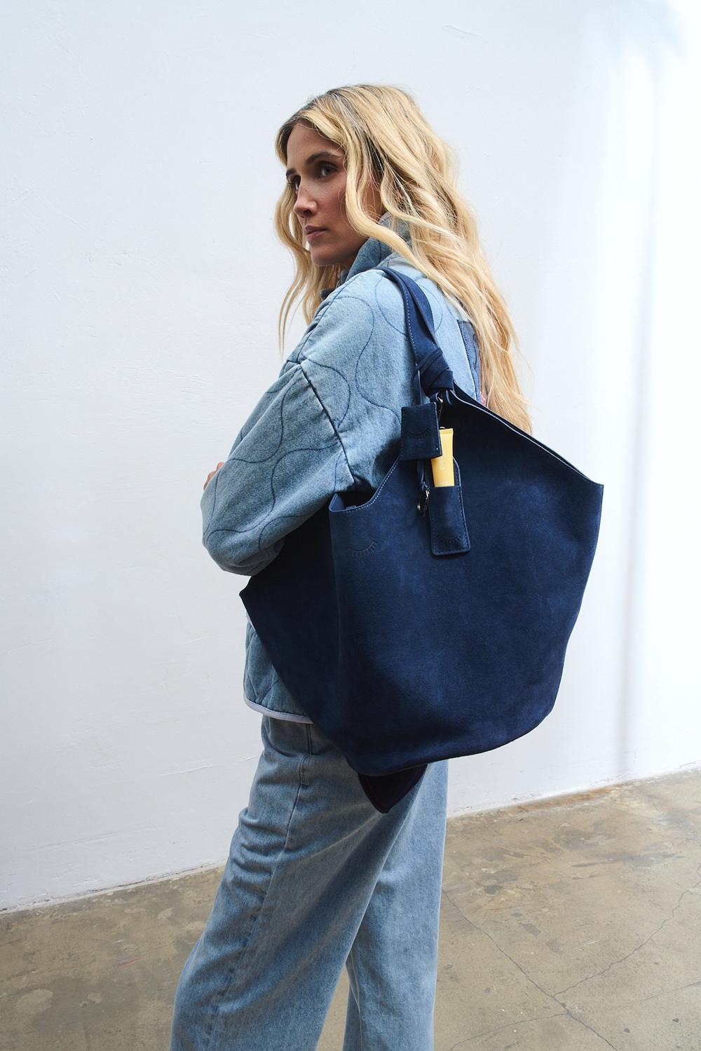 Abstract Form Suede Leather Bag