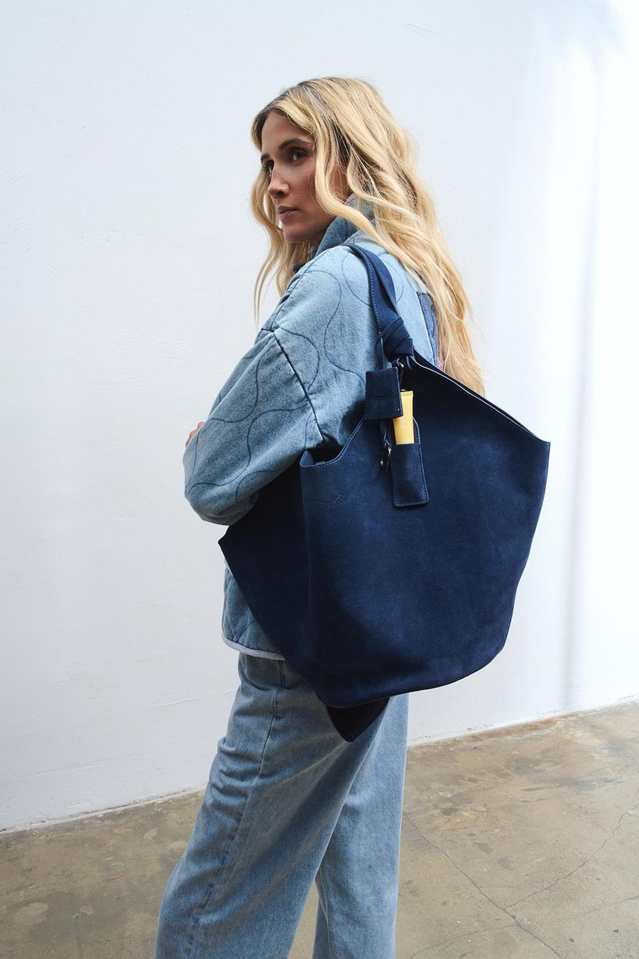 Abstract Form Suede Leather Bag
