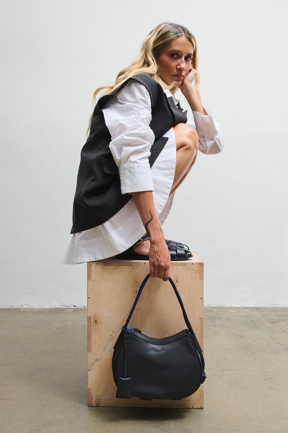 Half Moon Leather Handbag