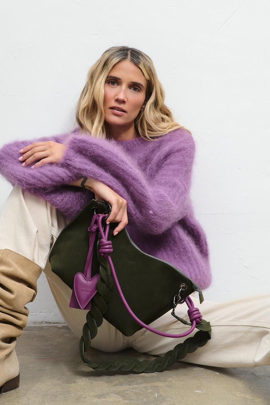 Tender One Suede Leather Handbag