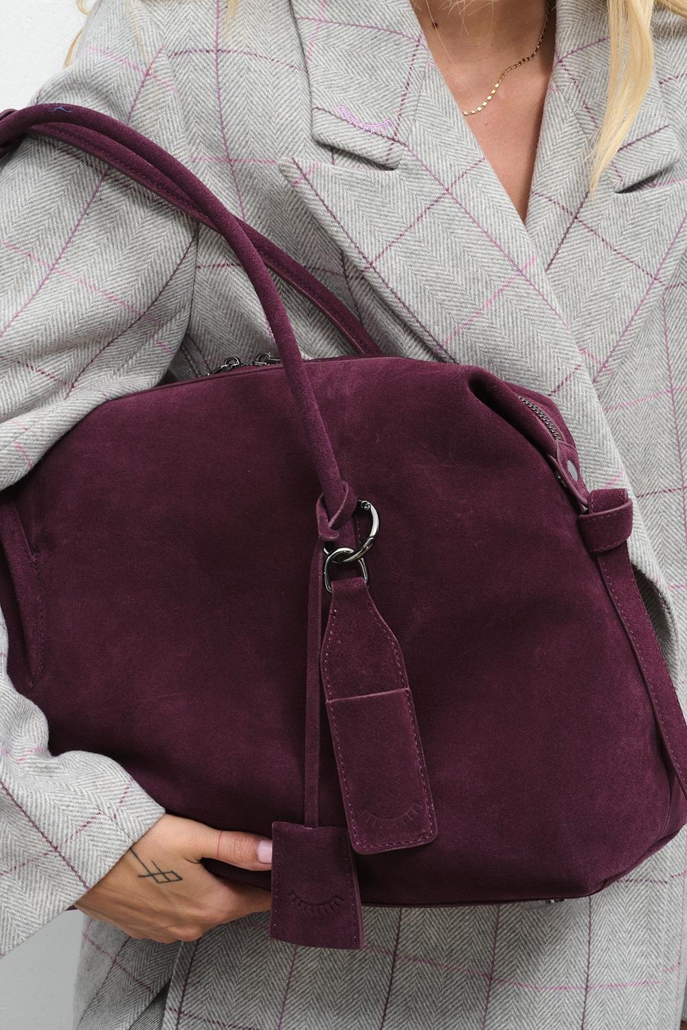 No Rush Suede Leather Handbag