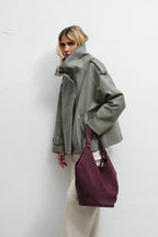 Pure Dimension Suede Leather Bag