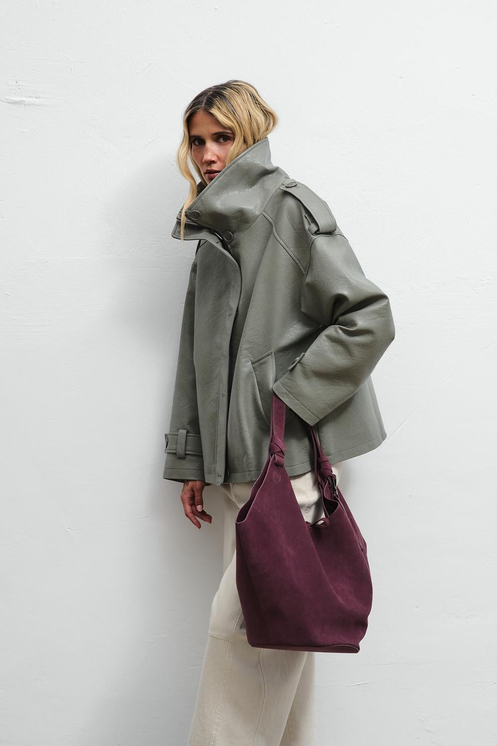 Pure Dimension Suede Leather Bag