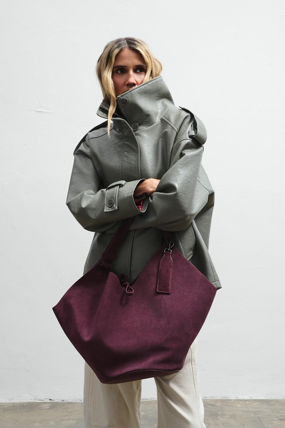 Pure Dimension Suede Leather Bag