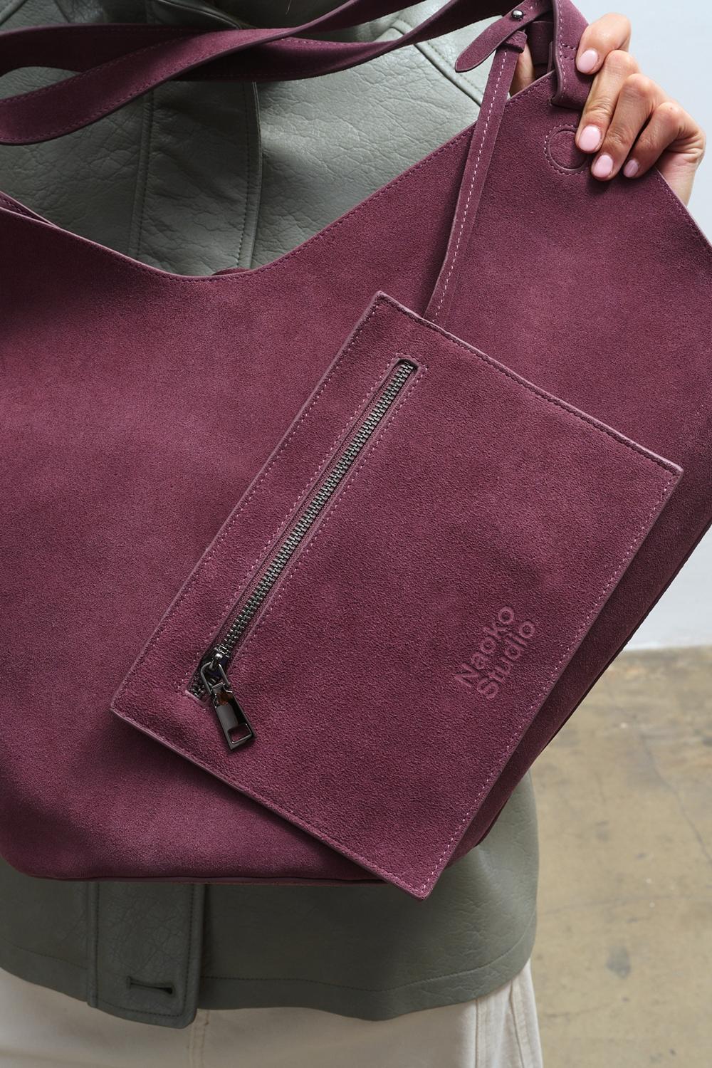 Pure Dimension Suede Leather Bag