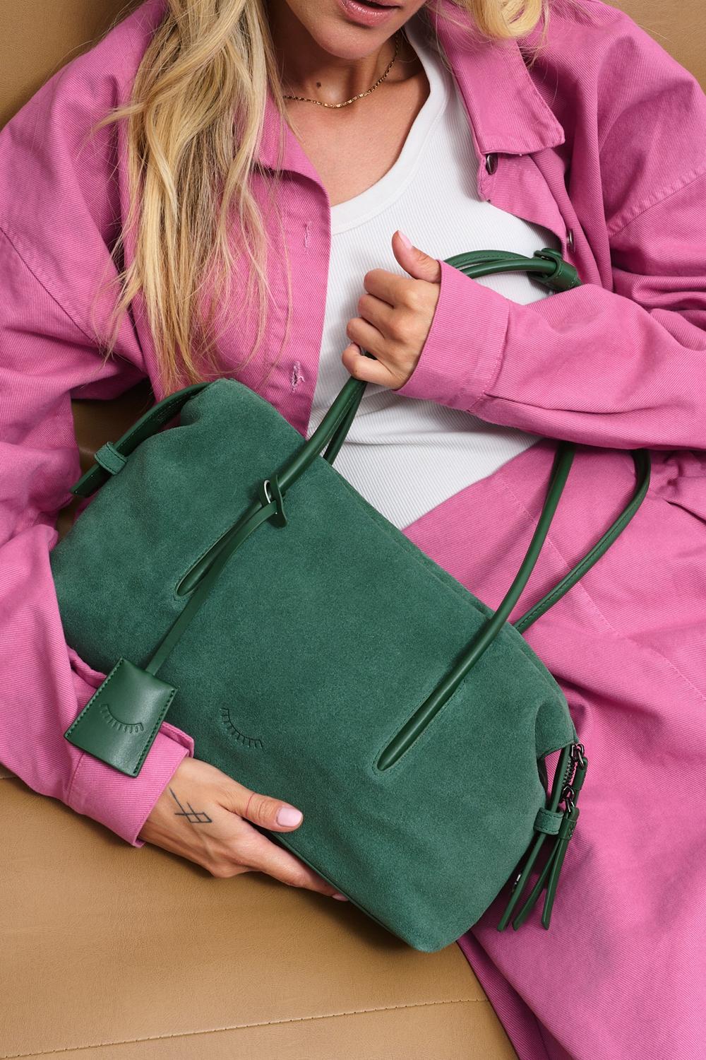 Quiet Thunder Suede Leather Handbag