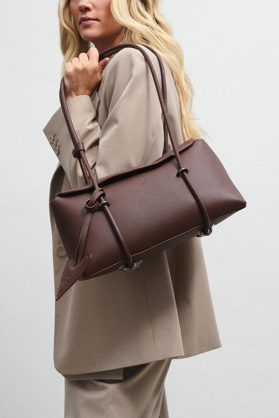 Bitter Chic Leather Baguette Handbag