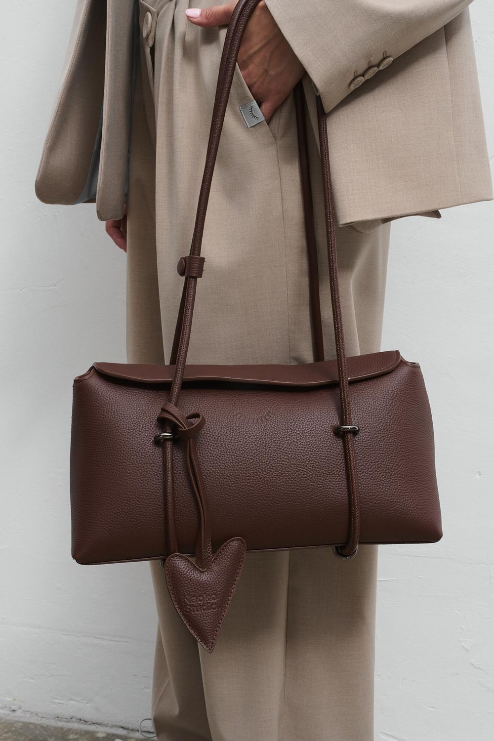 Bitter Chic Leather Baguette Handbag