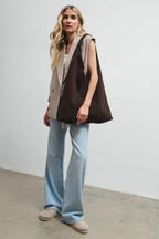 Just Enough Suede Leather Shopper Bag