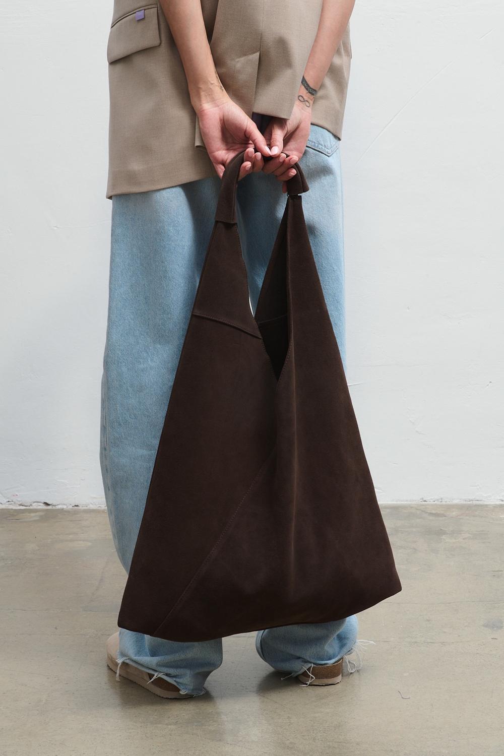 Just Enough Suede Leather Shopper Bag