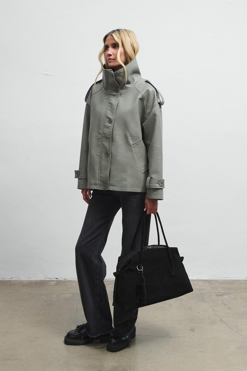 Whole Story Suede Leather Handbag