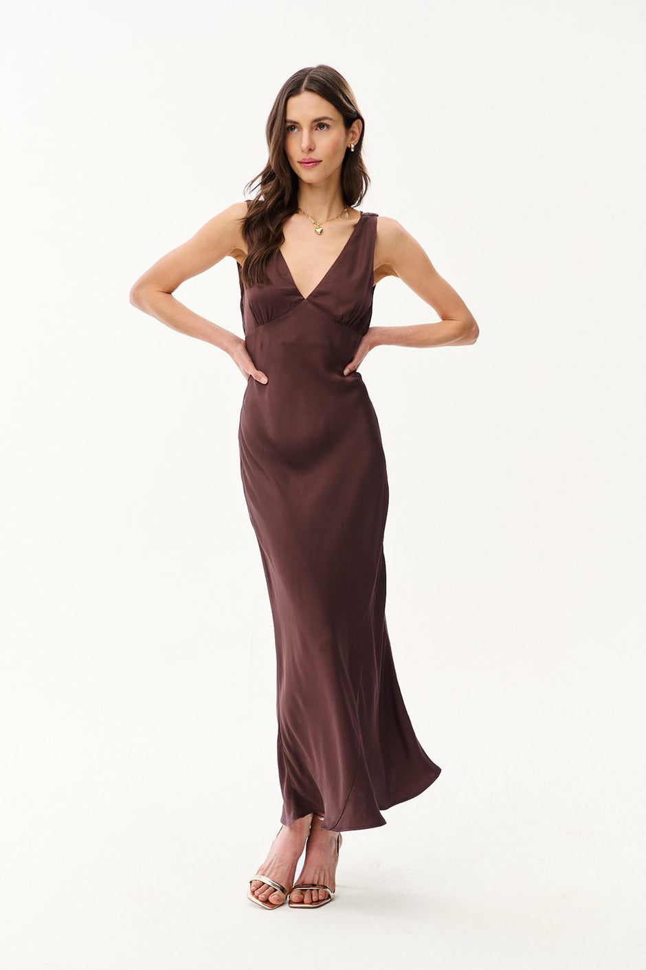 cool toned brown dress Everyday Ease Midi Dress main image 1