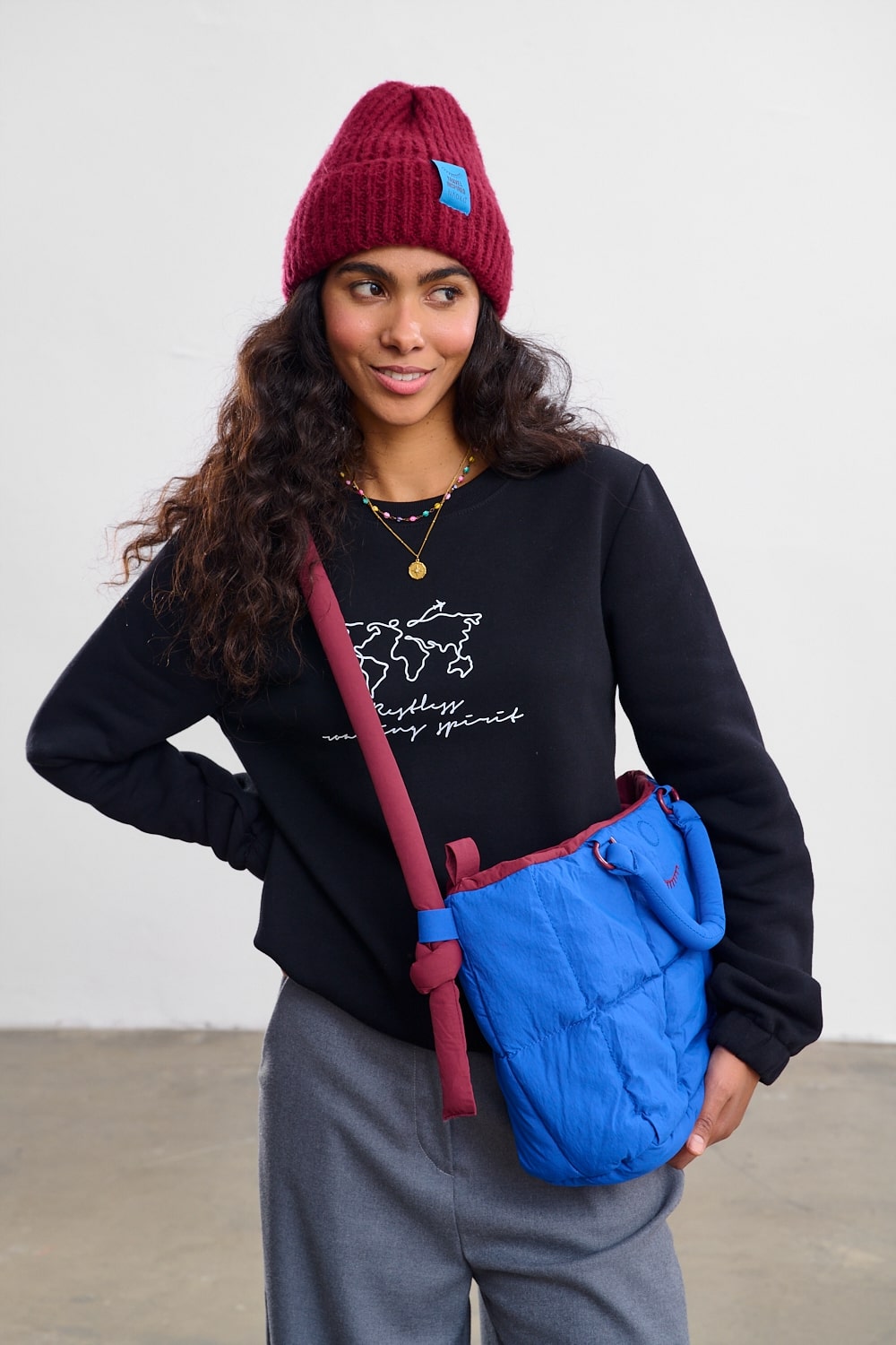 バッグ Naoko Navy Cloud reversible quilted bag – NAOKO-STORE.com