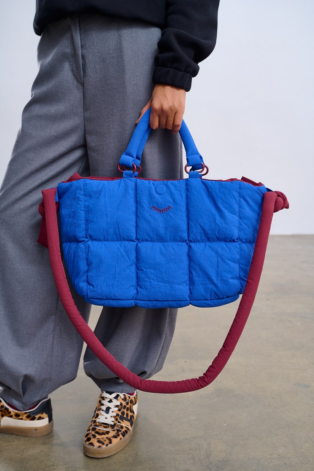 Geantă matlasată reversibilă Navy Cloud