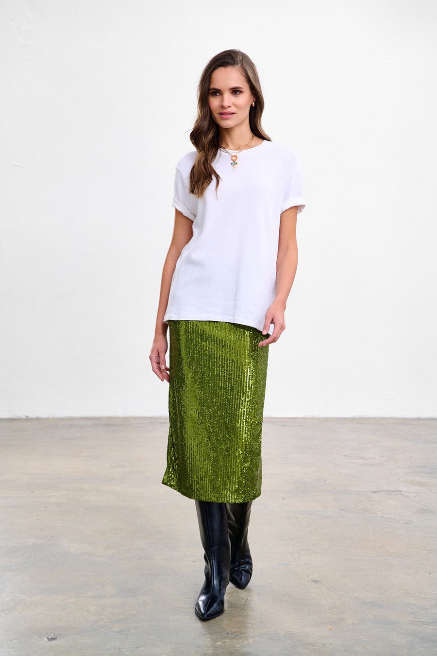 Rochie cu paiete Frosted Matcha
