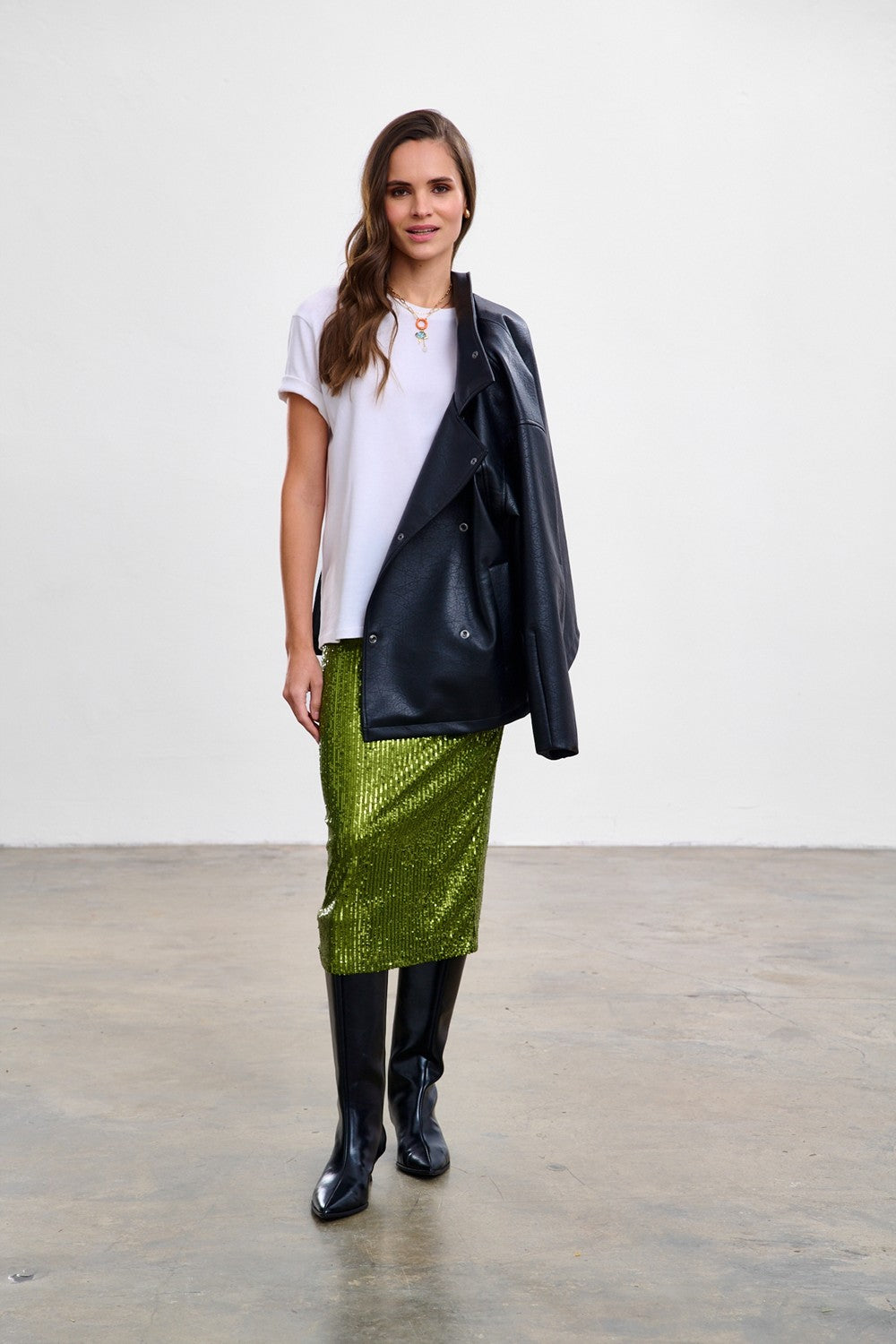 Frosted Matcha sequin dress