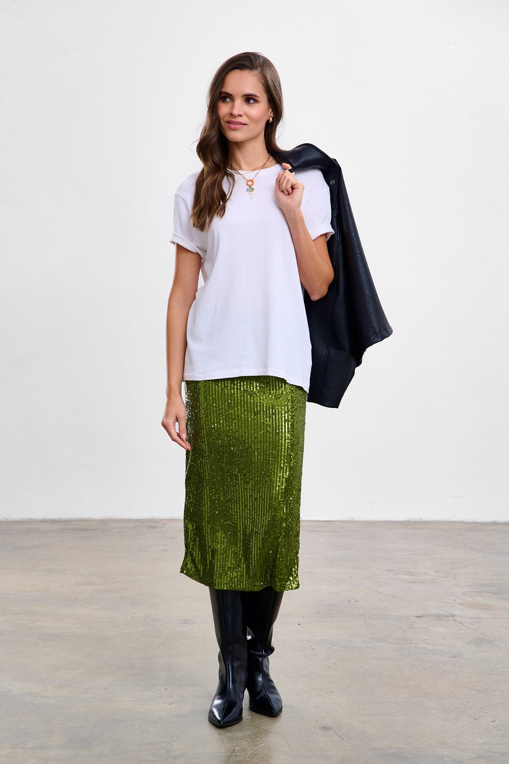 Frosted Matcha sequin dress