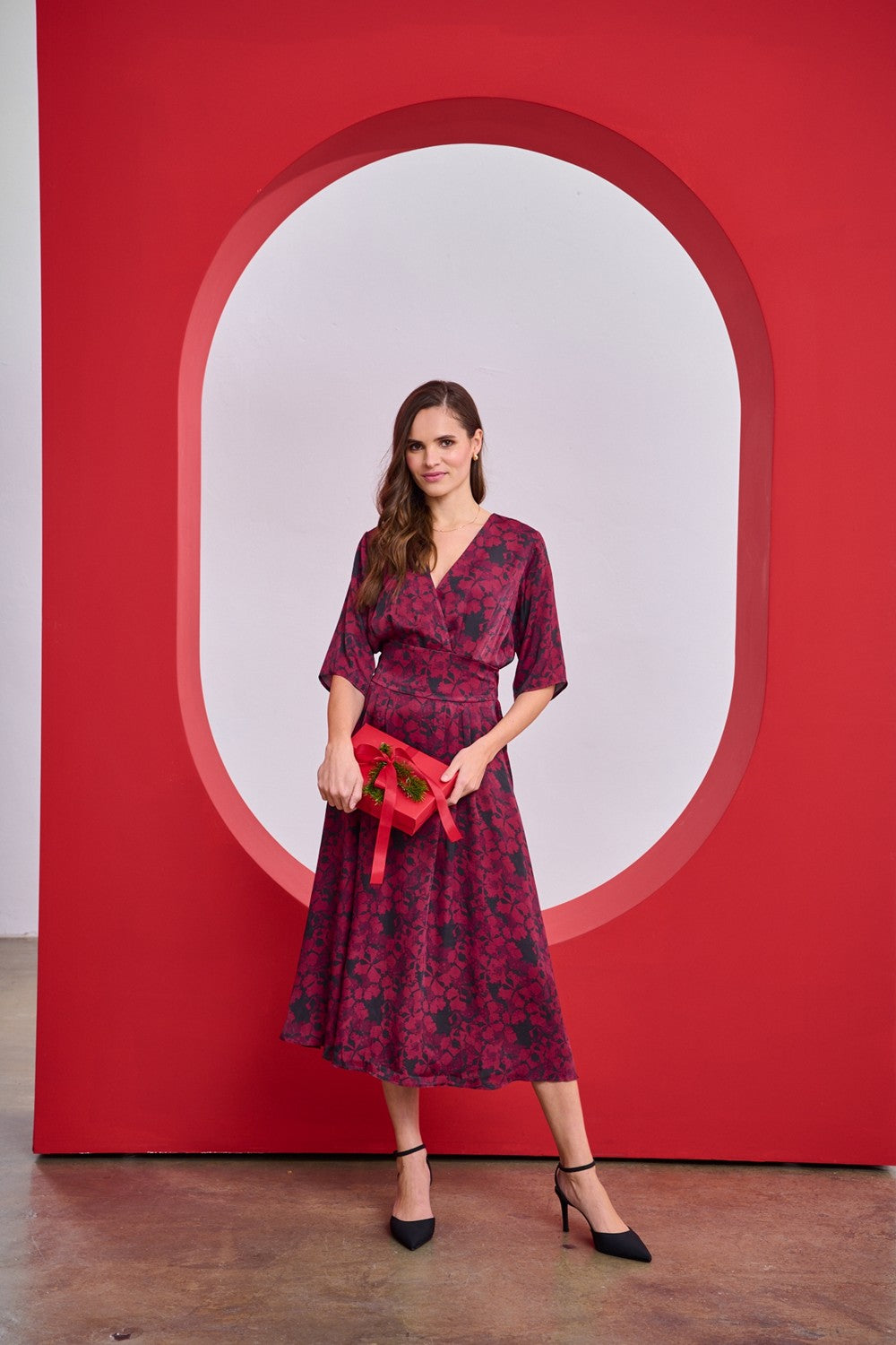 Cranberry Spark midi dress –
