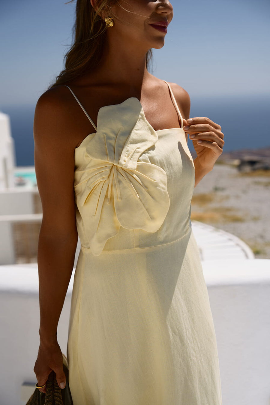 Midi Dress with Linen Here Comes the Sun