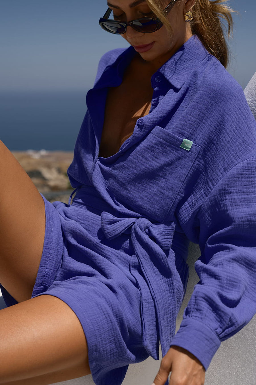 Cornflower Muslin Shirt