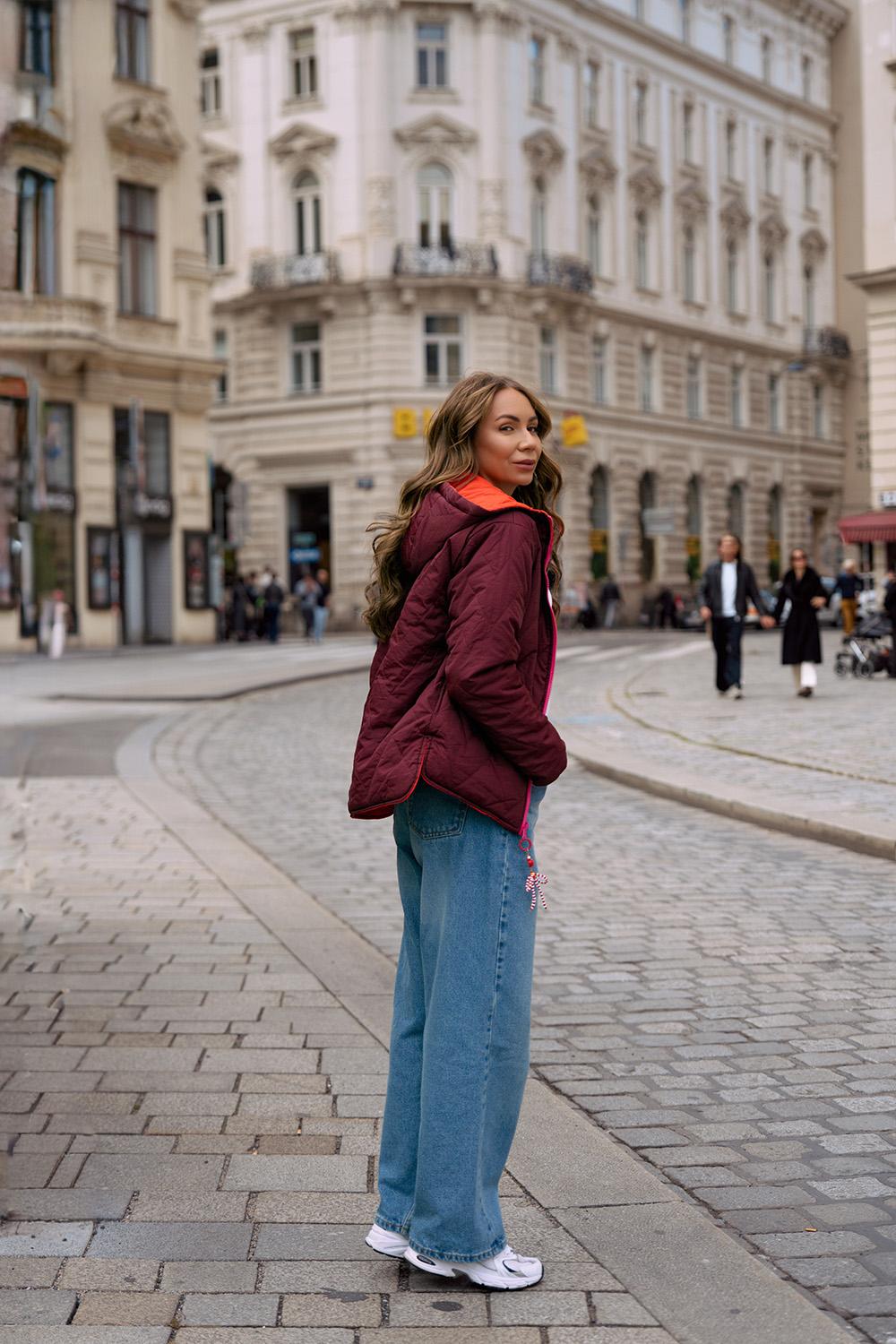 Poppy Loud Love wendbare Jacke mit Kapuze