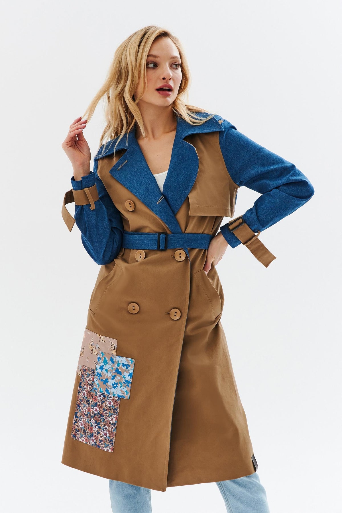 Blue Moon klassischer Trenchcoat