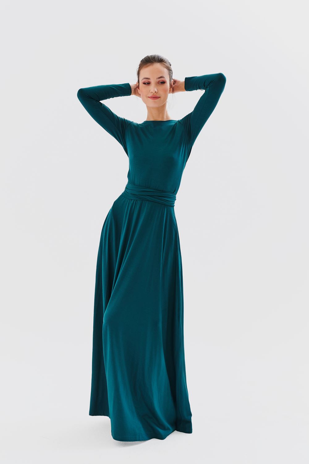 Forest Dream infinity maxi dress with long sleeves