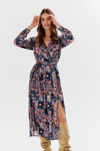 Rochie lungă The Frozen Lilly cu talie accentuată