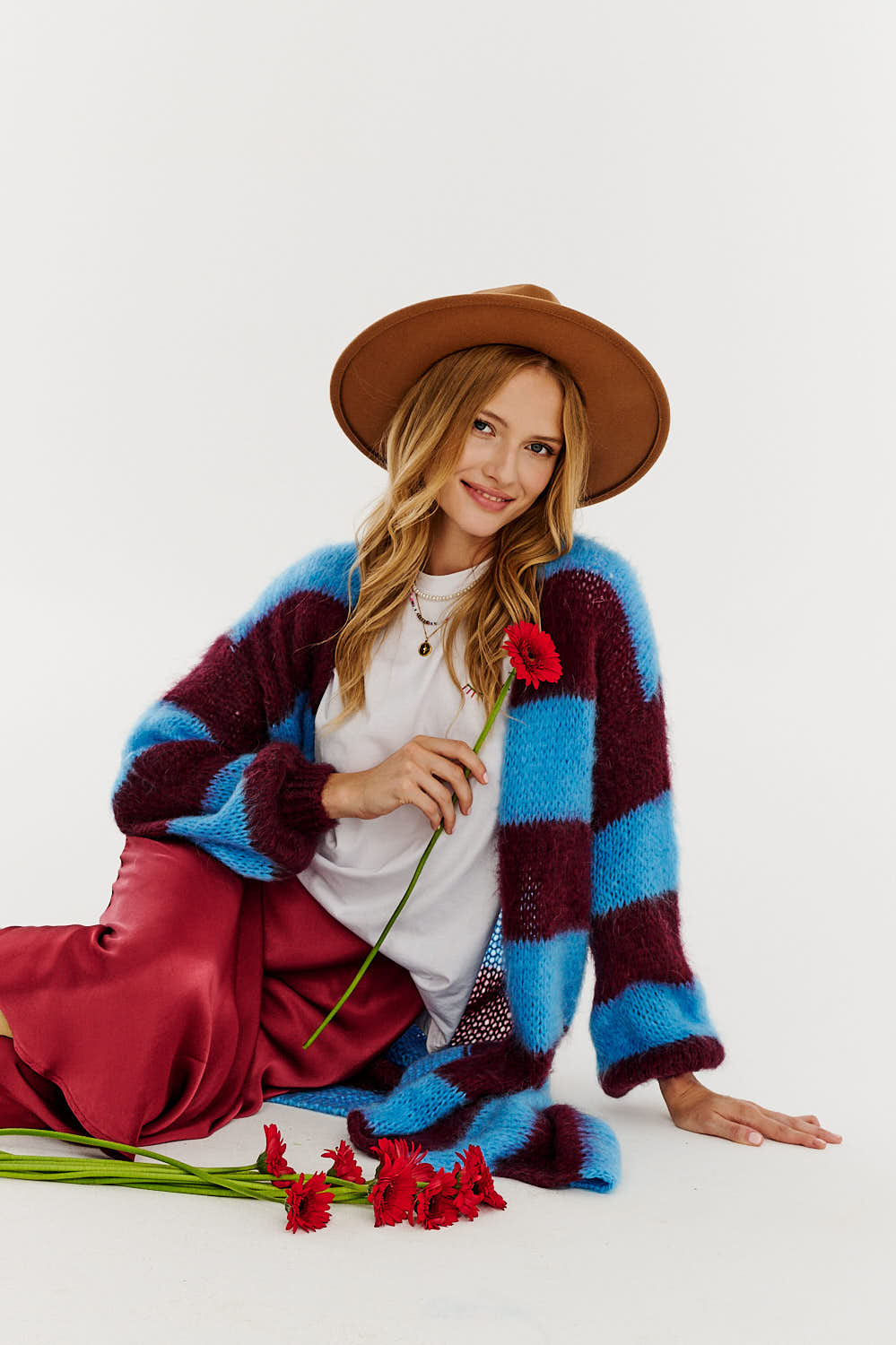 Lange Vest in Midnight Merlot