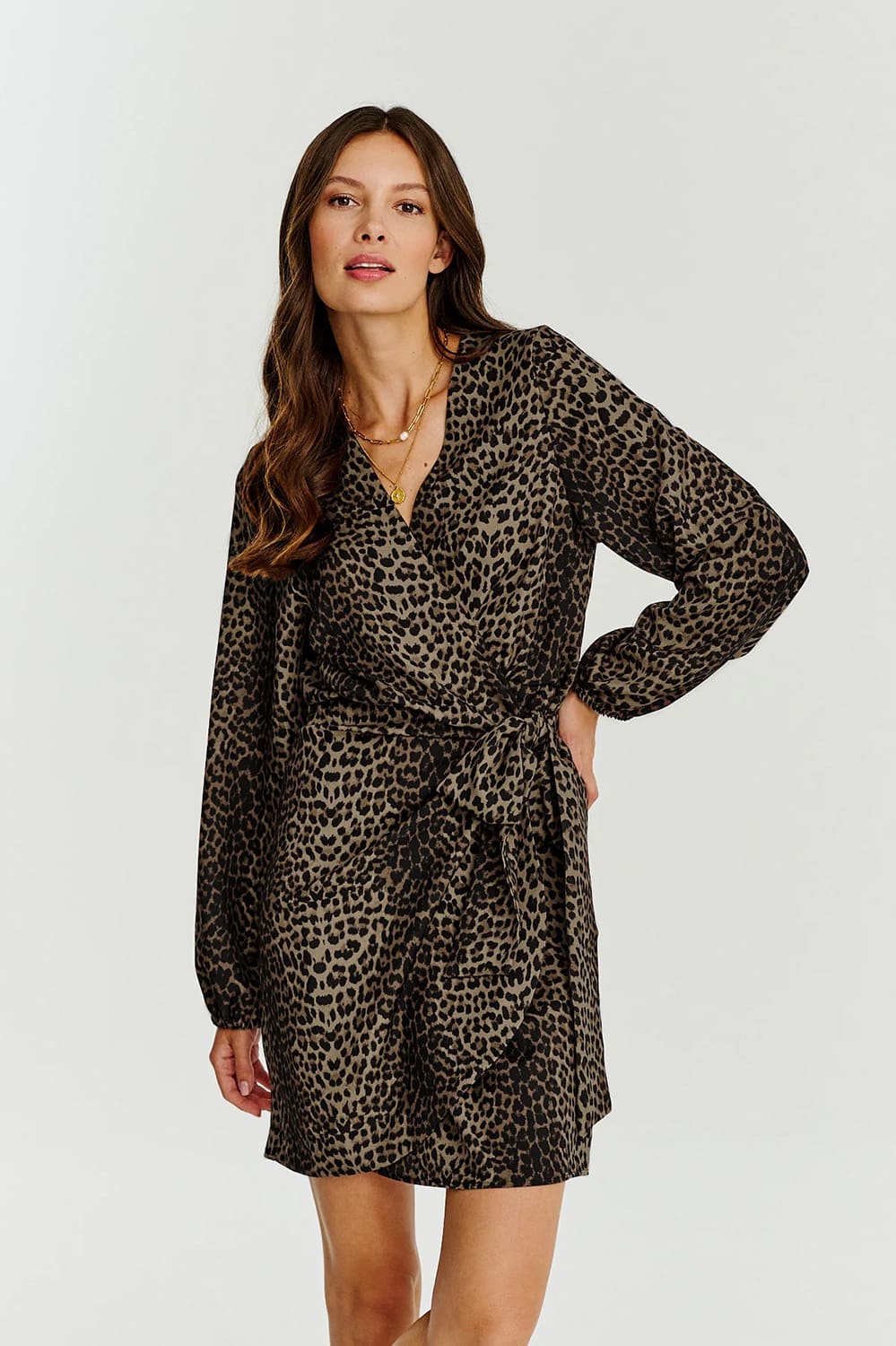 Leopardo daugiafunkcinė mini suknelė