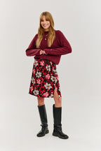 Burgundy Bliss Halber Rollkragenpullover