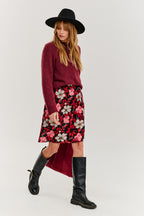 Burgundy Bliss Halber Rollkragenpullover