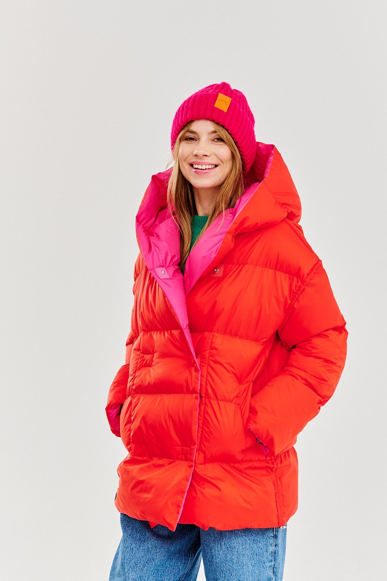 Alaska Orange Bliss double-sided winter jacket – NAOKO-STORE.com