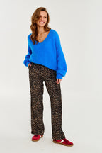 Blauer Mirage-Mohairpullover