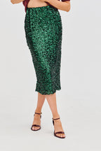 Fustă cu paiete Emerald Glam
