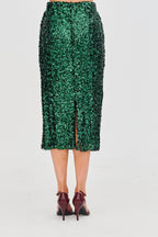 Fustă cu paiete Emerald Glam