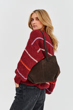 Chocolate Glow leather shopper bag