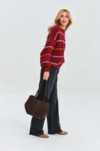 Chocolate Glow leather shopper bag