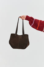 Chocolate Glow leather shopper bag