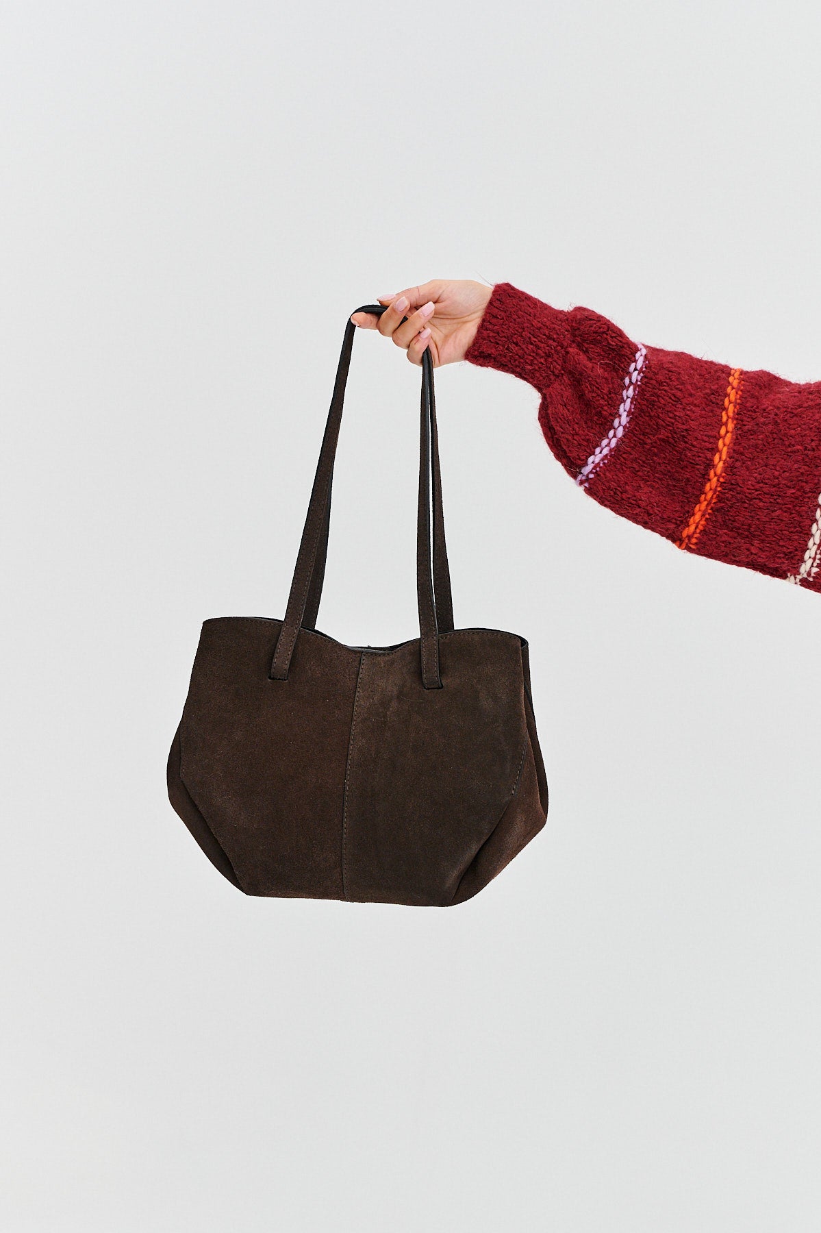 Chocolate Glow leather shopper bag