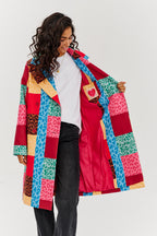 Urban Roar zweireihiger Patchwork-Mantel